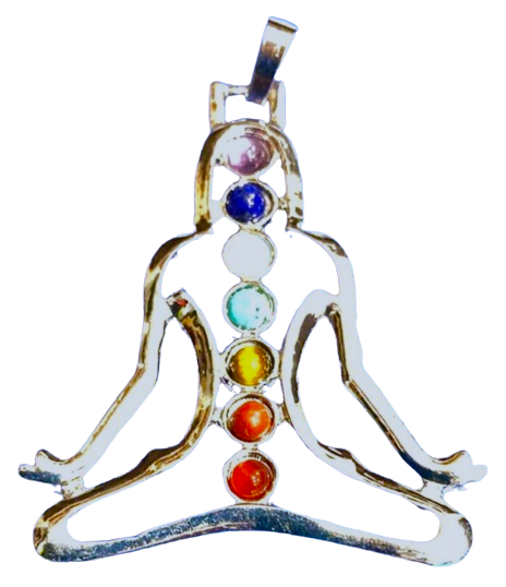 COLGANTE BUDA MEDITANDO CON 7 CHAKRAS - 5cm / M: $2.900 - D: $4.900