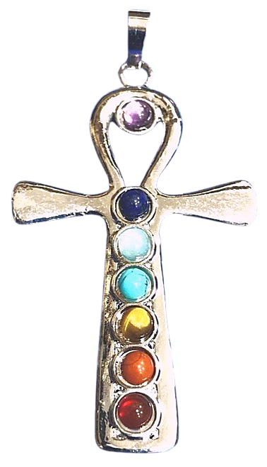 COLGANTE CRUZ EGIPCIA CON ANKH (ANJ) - CON 7 CHAKRAS / M: $2.900 - D: $4.900