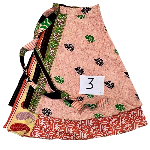 FALDA ENVOLVENTE Y REVERSIBLE LARGA - HECHA EN INDIA / M:$3.900 - D:$4.900