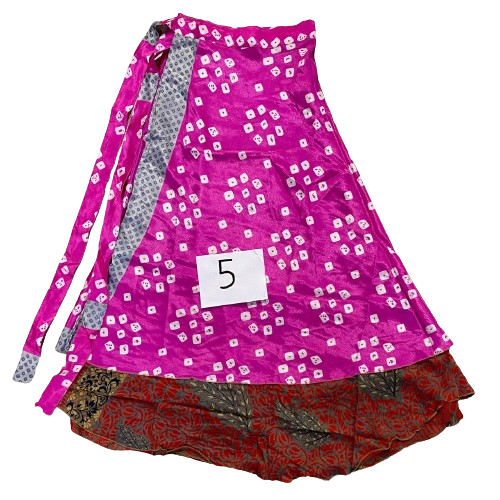 FALDA ENVOLVENTE Y REVERSIBLE LARGA - HECHA EN INDIA / M:$3.900 - D:$4.900