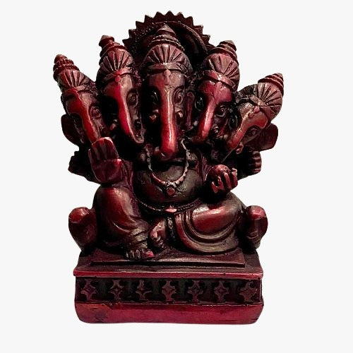 GANESH DE 5 CARAS – SABIDURÍA, PROTECCIÓN Y TRANSFORMACIÓN - ROJO OSCURO / M: $7.900 - D: $9.900