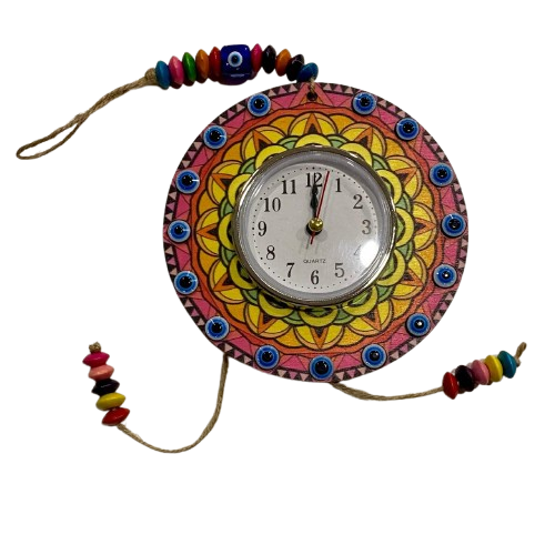 RELOJ MANDALA + OJOS DE TURCO -AMARILLO / M:$6.900 - D:$8.900