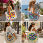 CARTERA BOLSO TOTE CON CIERRE DE ALGODÓN BORDADO / M: $4.900 - D: $6.900