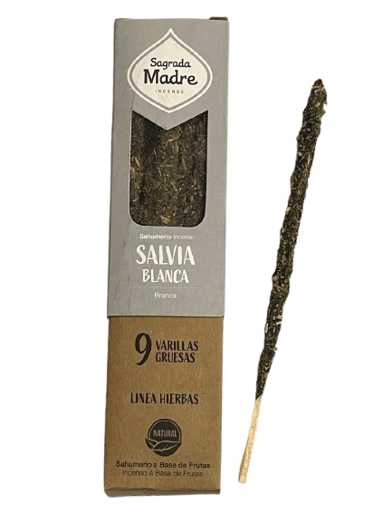 SAHUMERIO INCIENSO NATURAL ORGÁNICO SAGRADA MADRE - SALVIA BLANCA  / M: $3.900 - D: $4.900