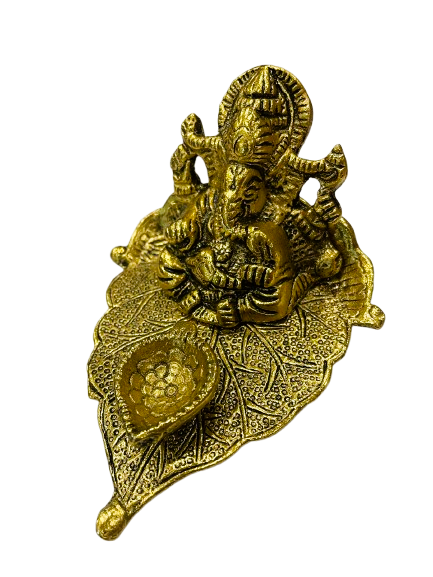 HOJA DORADA CON GANESH Y DIYA – PROTECCIÓN, ABUNDANCIA Y LUZ INTERIOR / M: $7.900 - D: $9.900