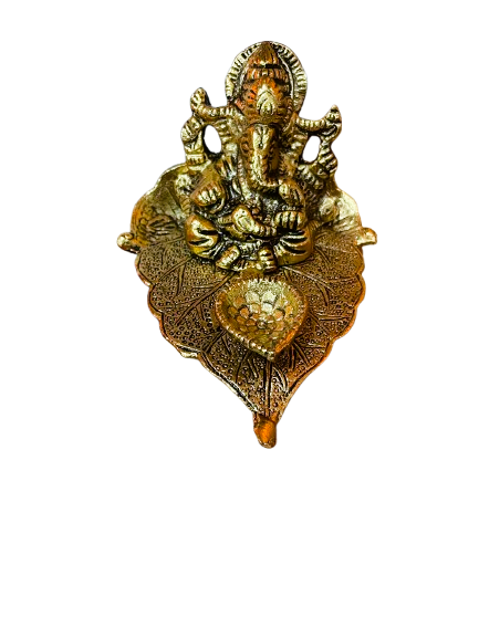 HOJA DORADA CON GANESH Y DIYA – PROTECCIÓN, ABUNDANCIA Y LUZ INTERIOR / M: $7.900 - D: $9.900