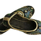 ZAPATOS - NEGRO CON BORDADO AZUL VERDE 24CM / OFERTA $7.000