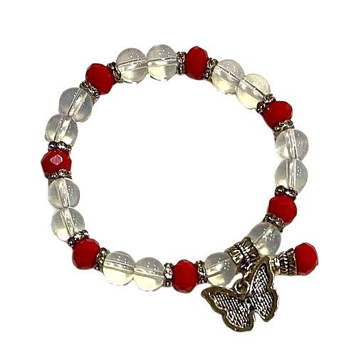 PULSERA PIEDRA LUNA CON MARIPOSA