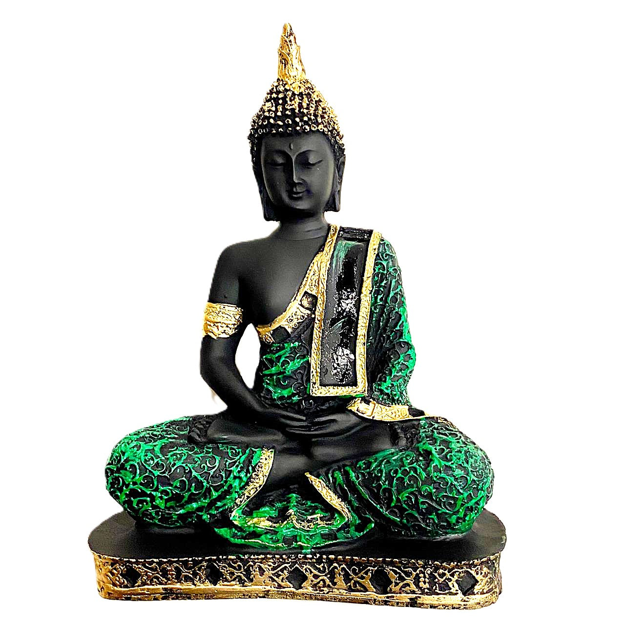 BUDA EN DHYANA MUDRA – FIGURA DE MEDITACIÓN Y PAZ INTERIOR - VERDE / M: $7.900 - D: $9.900