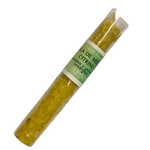 VELA DE MIEL CON CITRINO / M: $1.600 - D: $2.000