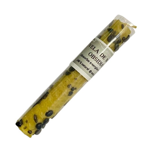 VELA DE MIEL CON OBSIDIANA / M: $1.600 - D: $2.000