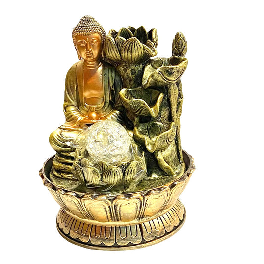 CASCADA DE AGUA – BUDA CON FLOR DE LOTO: ARMONÍA Y RENACIMIENTO ESPIRITUAL / M: $19.900 - $22.900