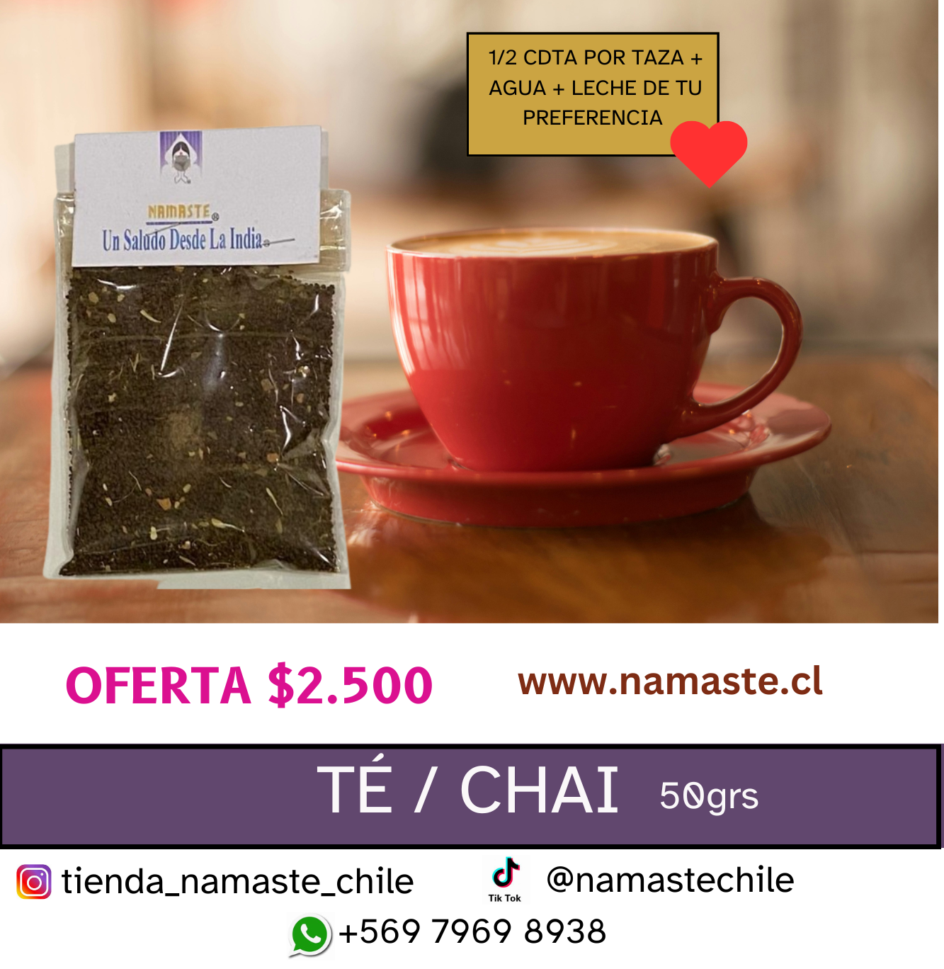 TE CHAI - 50 GRAMOS / OFERTA $2.500