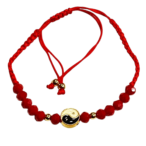 PULSERA HILO ROJO + MOSTACILLAS + YIN YANG / M:$1.000 - D:$1.900