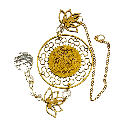 COLGANTE PRISMA CON 2 FLOR DE LOTO + GANESH / M:$6.900 - $8.900