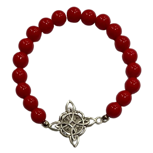 PULSERA AGATA ROJA CON NUDO DE BRUJA / M: $2900 - D: $3900
