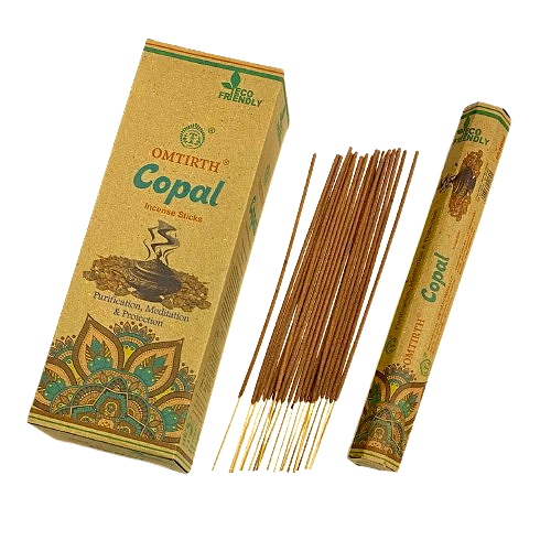 CAJA DE 6 TUBOS DE INCIENSO VARILLA EN TUBO HEXAGONAL (120 VARILLAS) - COPAL 🌿✨ / $2.000