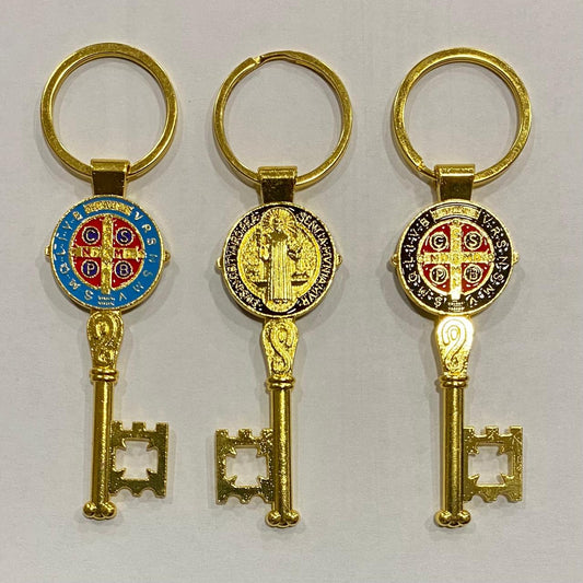 LLAVERO DE SUERTE FORTUNA Y PROSPERIDAD CON IMAGEN DE SAN BENITO – PROTECCIÓN QUE TE ACOMPAÑA / M:$2.000 - D:$2.900