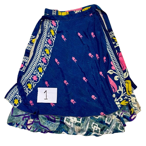 FALDA ENVOLVENTE Y REVERSIBLE LARGA - HECHA EN INDIA / M:$3.900 - D:$4.900