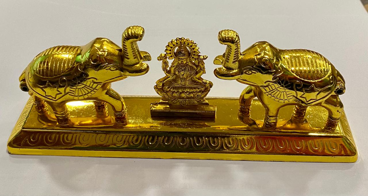 GANESH CON ELEFANTES / LAXMI CON ELEFANTES – SAHUMADOR DECORATIVO EN METAL / M:$7.900 - D:$9.900